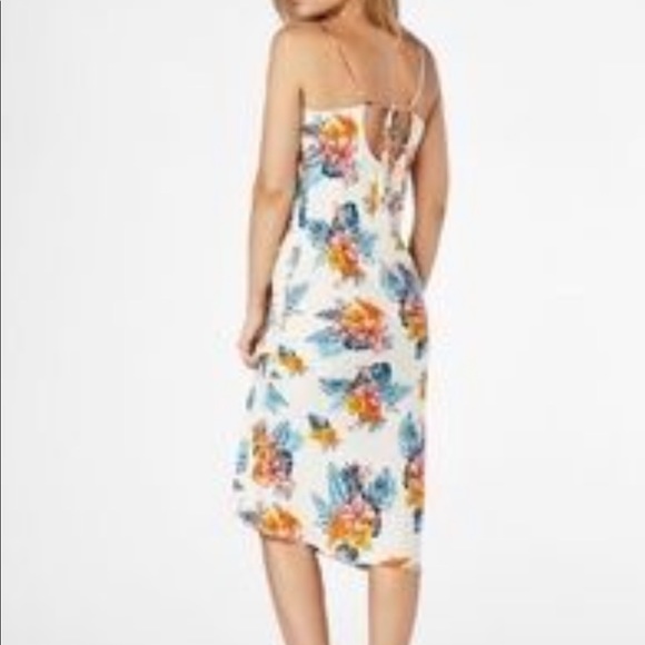 Emory Park Drape Front Tropical floral MIDIdress M - Picture 2 of 6